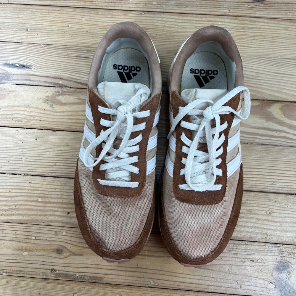 Adidas F90 Womens Sneakers Brown Tan Suede Mesh Retro Running Shoe Size 7 custom - Picture 4 of 9